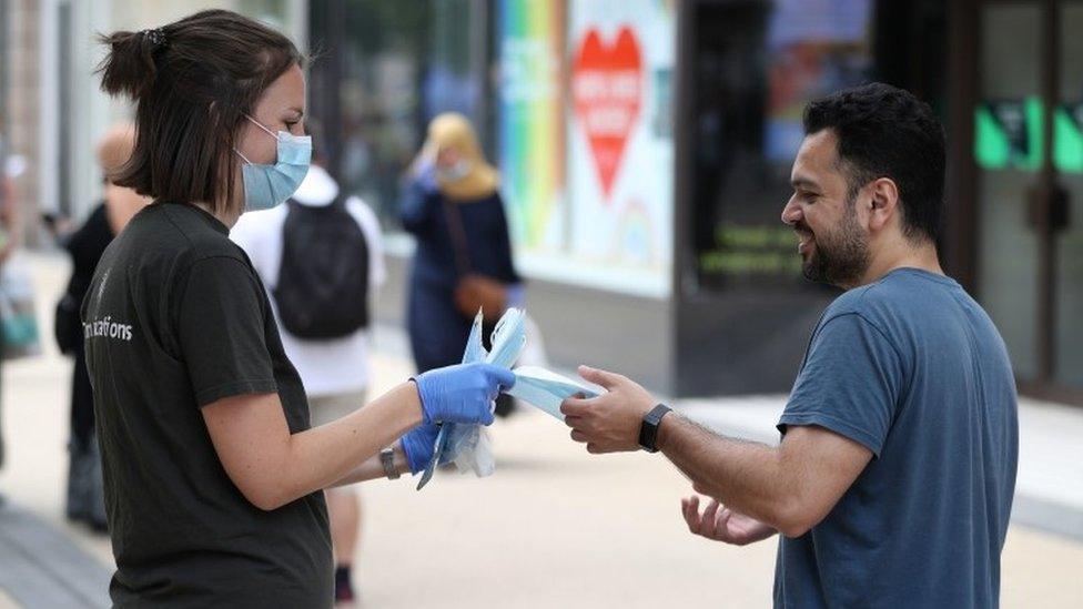 Bristol City Council staff hand out 80,000 face masks in Bristol city centre