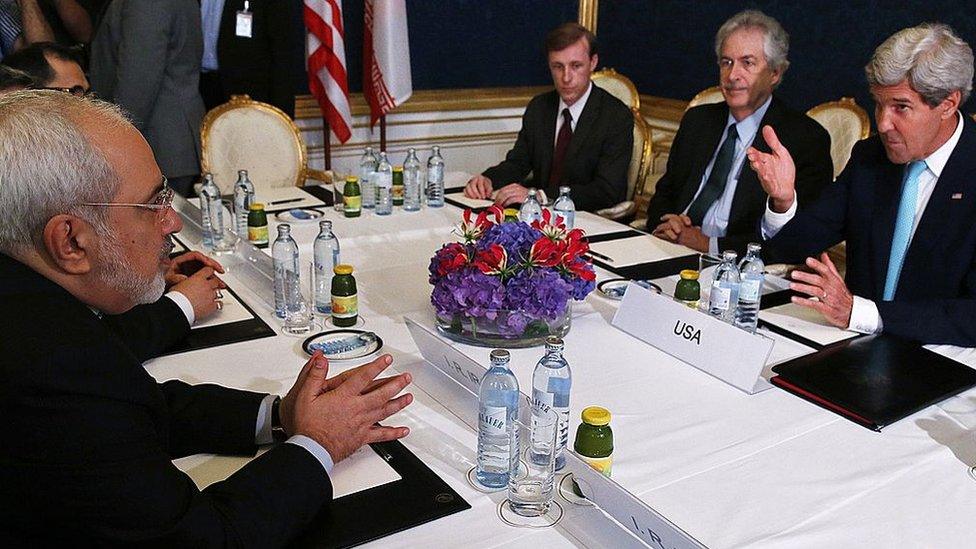 US and Iranian negotiators in Vienna (13/07/15)