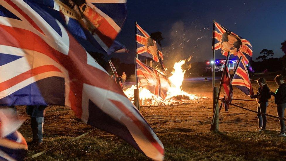 Beacon lit it Sandringham, Norfolk