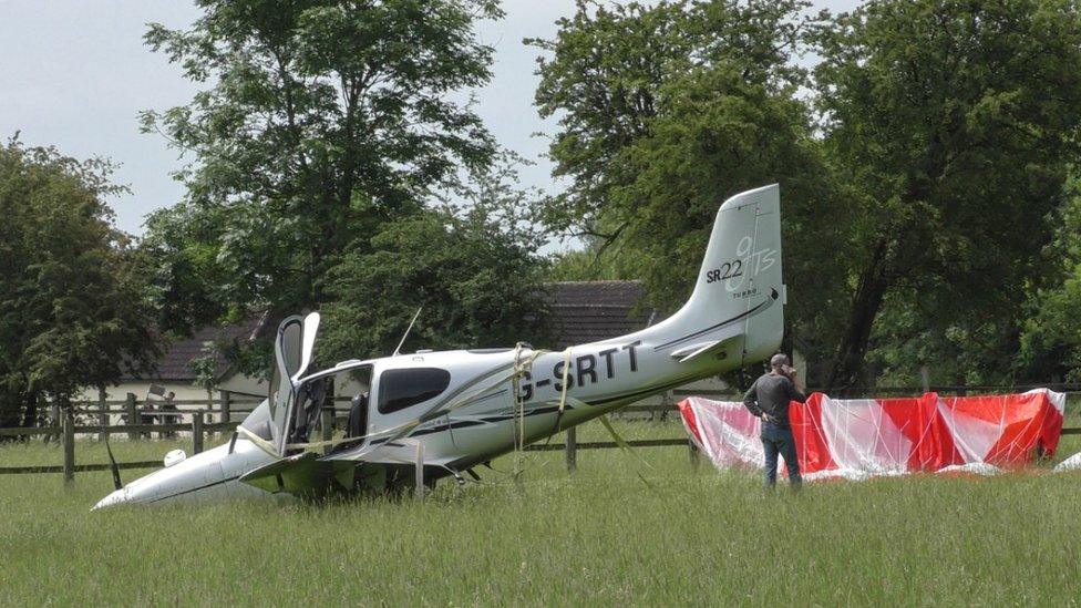 The crashed plane