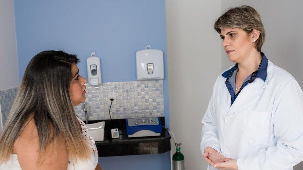 Woman at doctor's