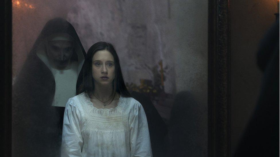 Taissa Farmiga as Sister Irene with Valak