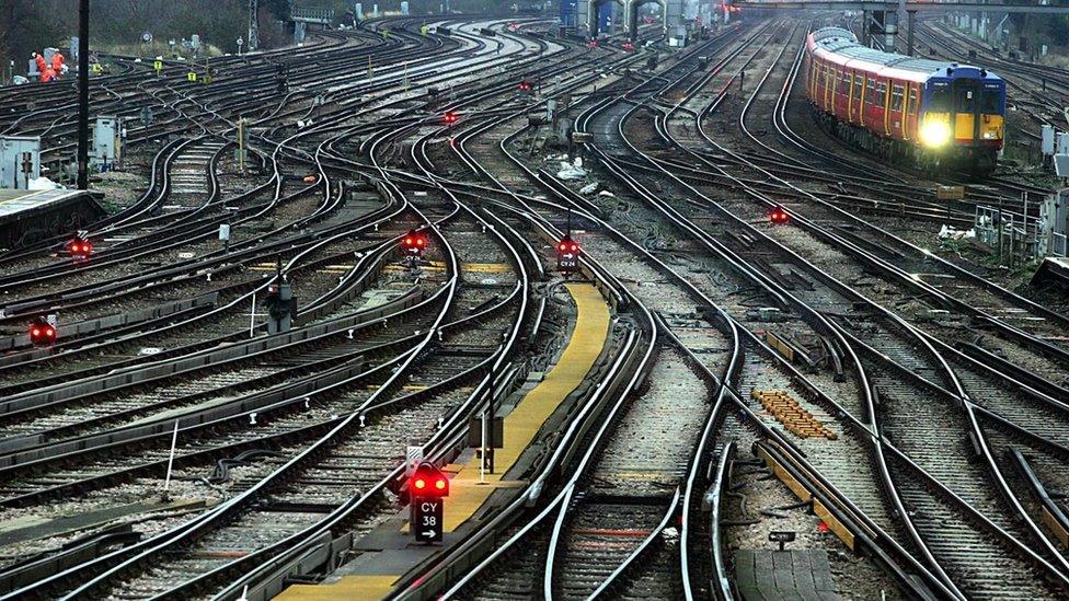 Train tracks around Clapham Junction