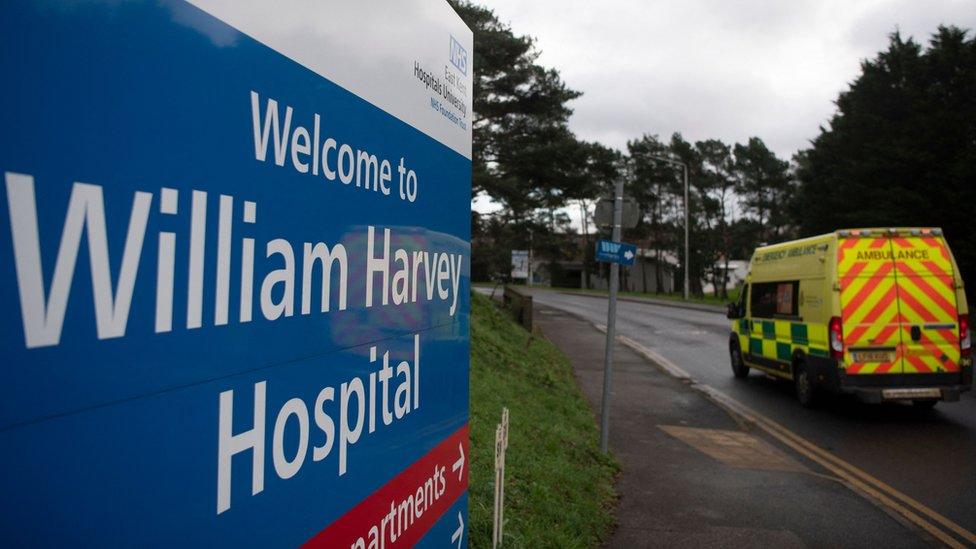 William Harvey Hospital sign