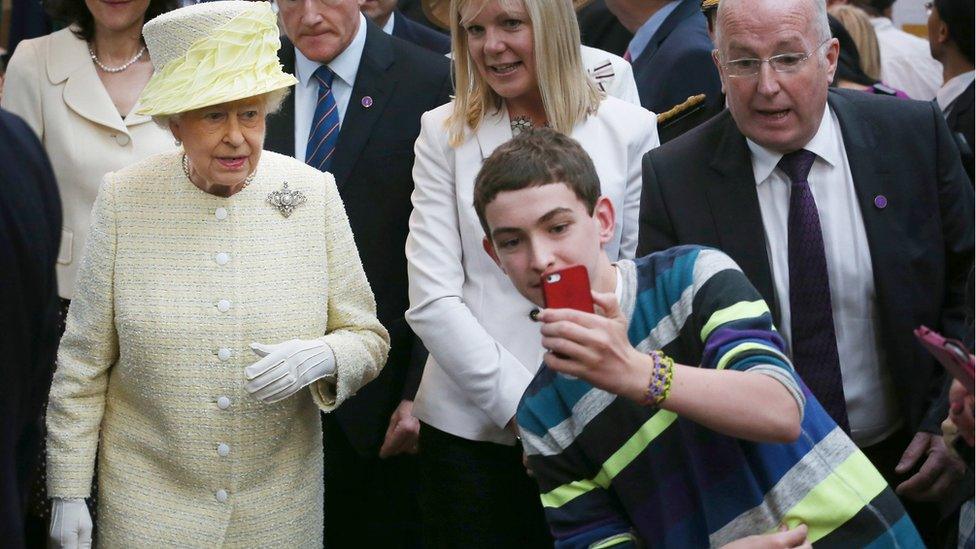 Boy attempts selfie with the Queen