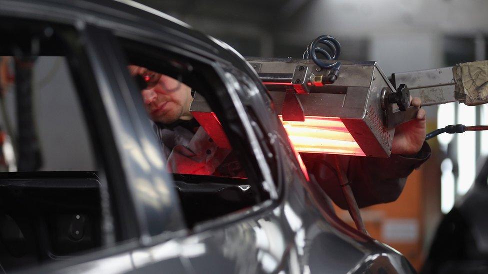 A man working at the Nissan factory in Sunderland