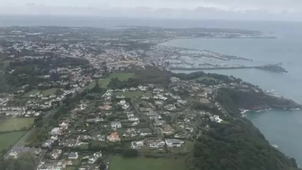 An aerial view of Guernsey