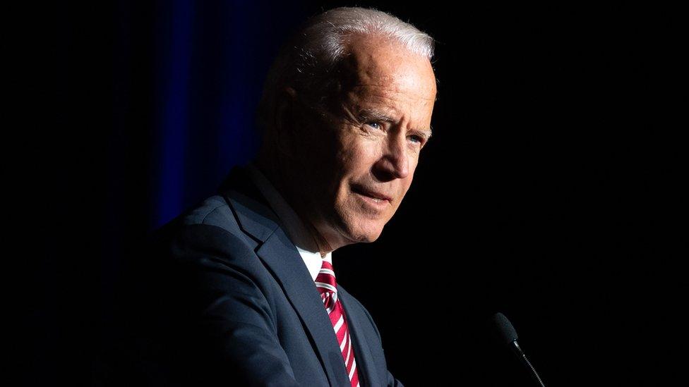 Former US vice president Joe Biden speaking at an event in Delaware, March 2019