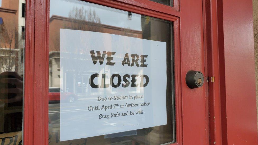 Closed sign in shop door