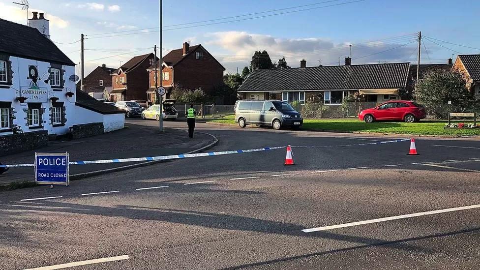 Police cordon at the scene of the incident in Berry Hill