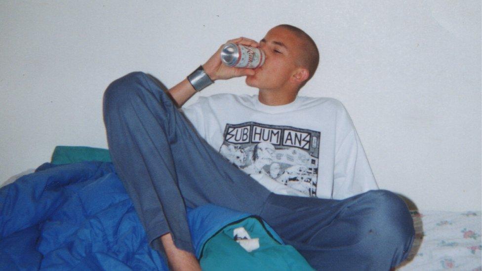 Matt drinking as a teenager