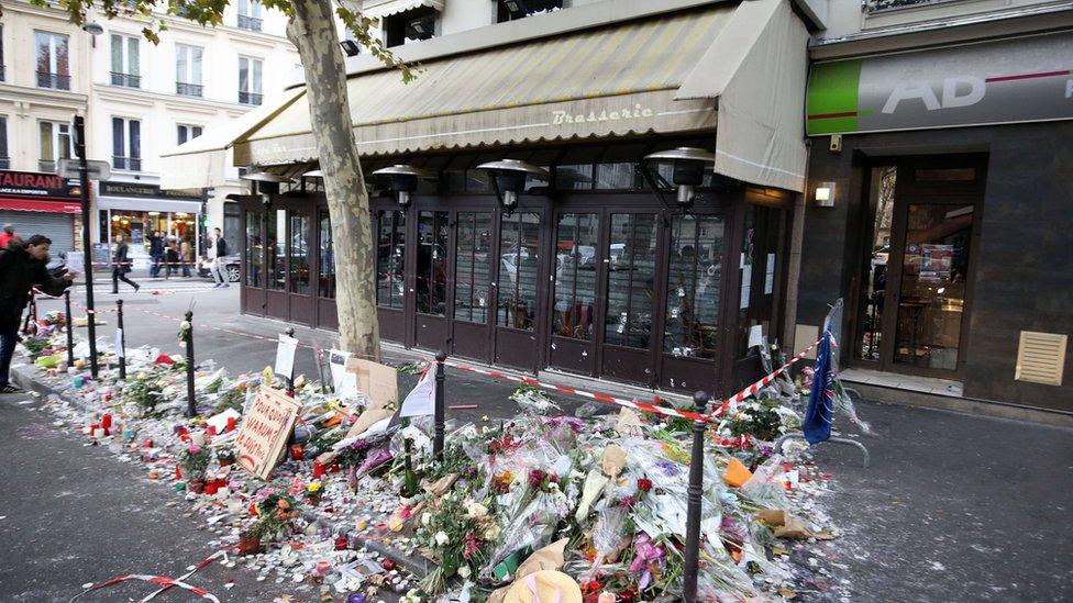 Tributes left near the Casa Nostra restaurant