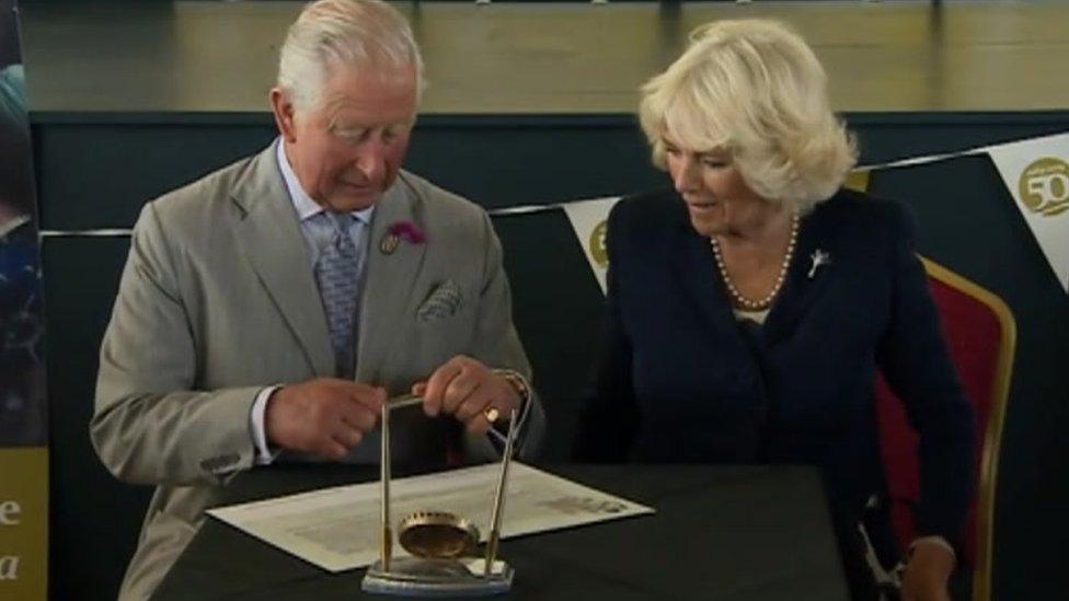 Prince Charles and his wife Camilla met Swansea organisations during a reception