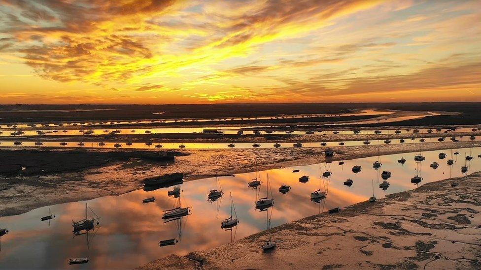 Mersea Harbour mudflats at low tide