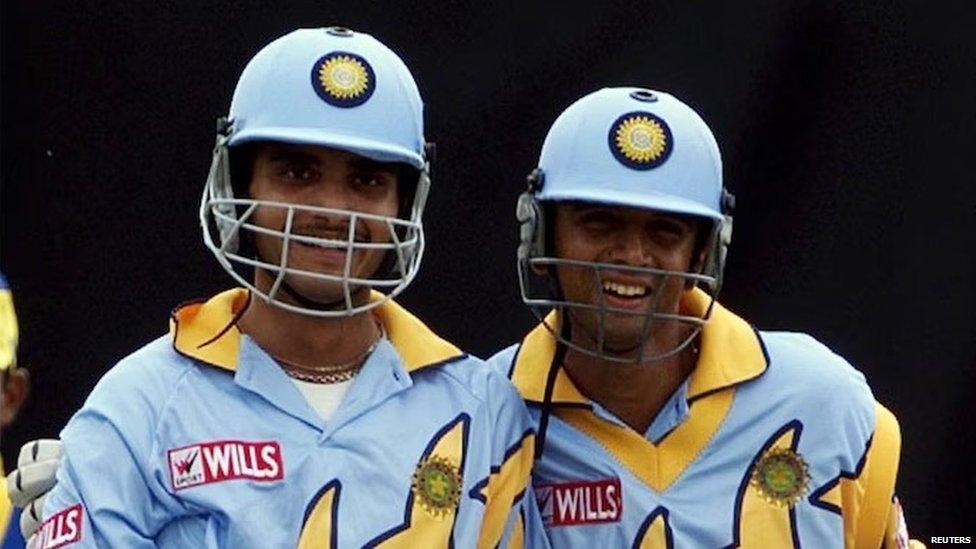 Sourav Ganguly and Rahul Dravid added 318 runs for the 2nd wicket against Sri Lanka in Taunton (Reuters Photo)