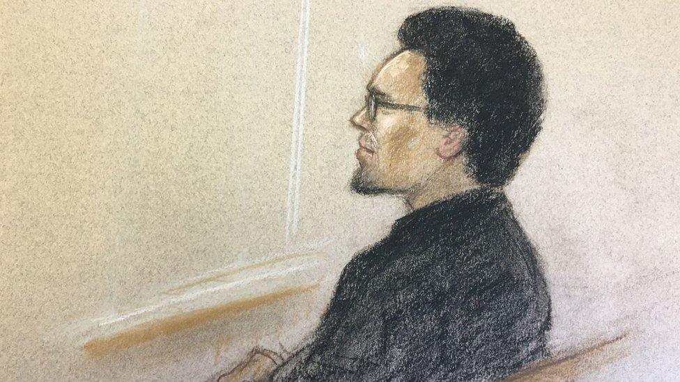 Court sketch of Ali Harbi Ali