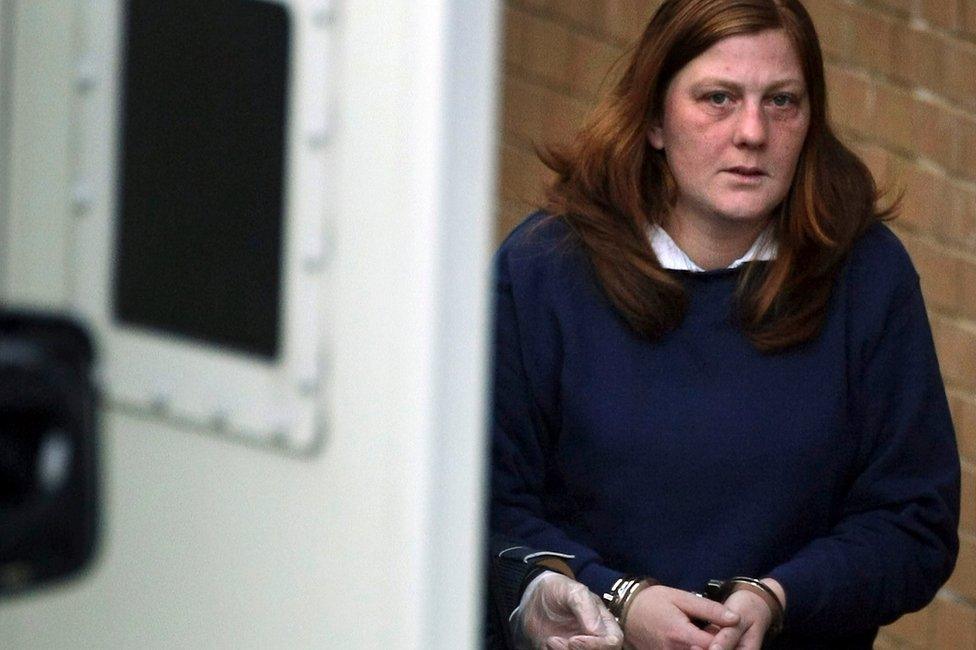 Karen Matthews leaves Dewsbury Police Station for court, in April 2009