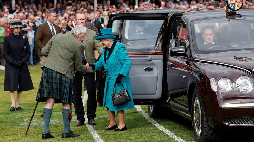 The Queen arriving at the 2018 Braemar Gathering