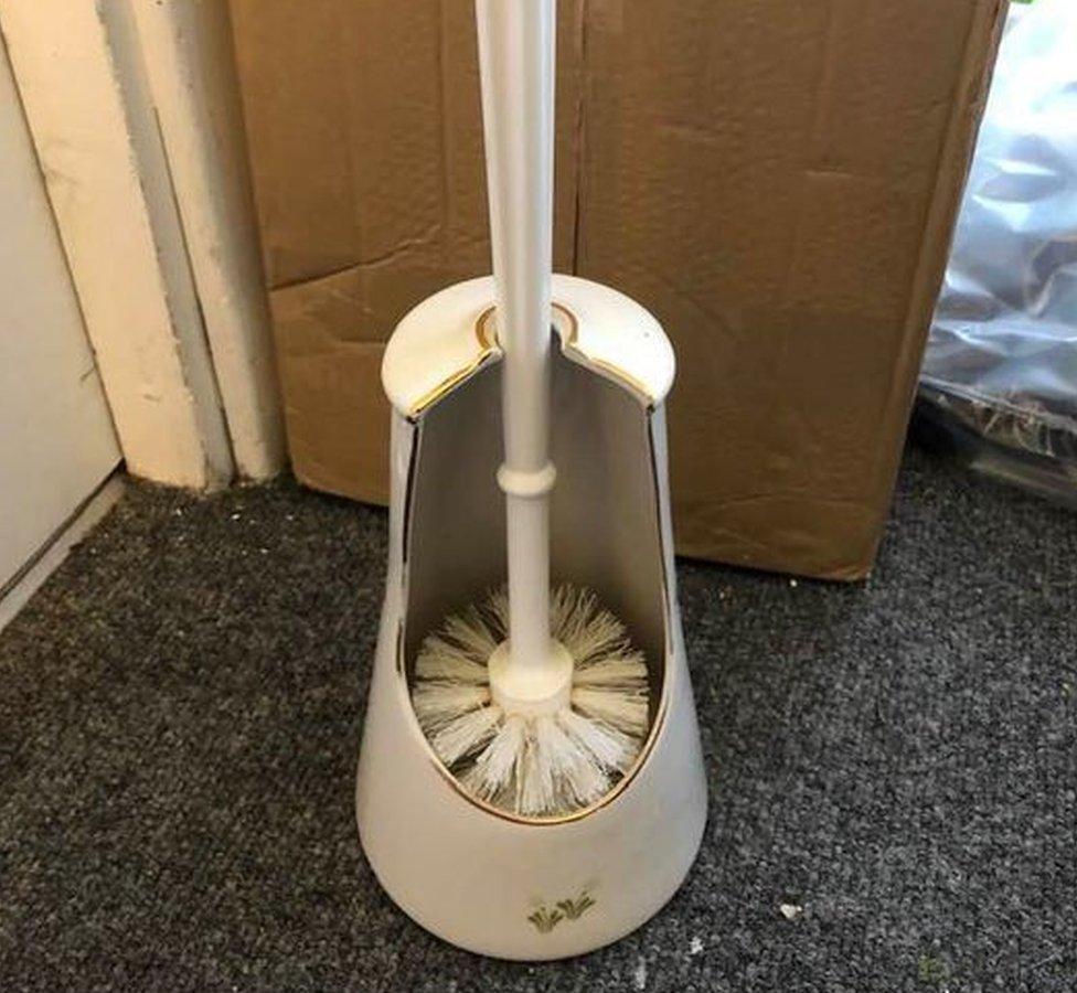 Used toilet brush