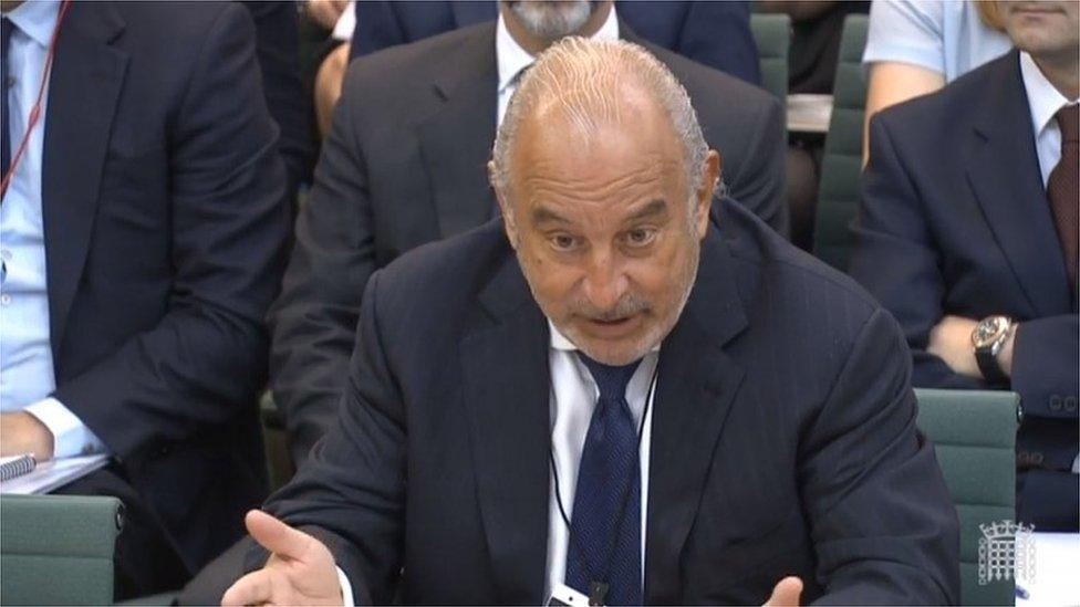 Sir Philip Green in parliament