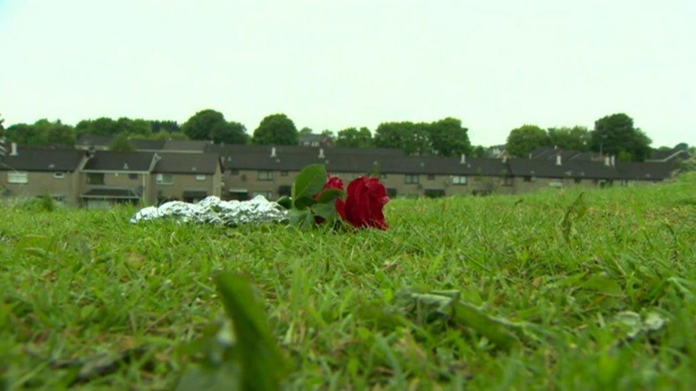 Flowers have been left near the scene of the fatal crash