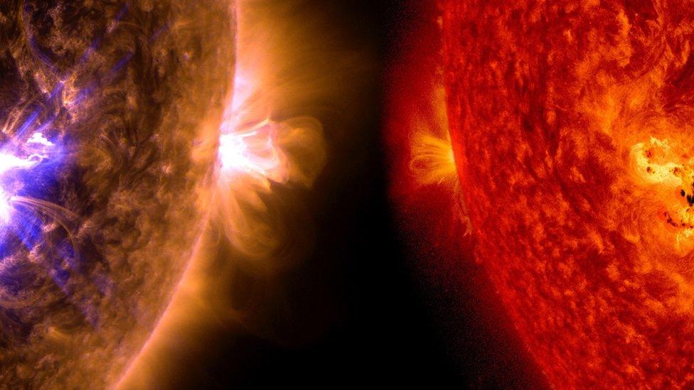 Solar flare captured on sun