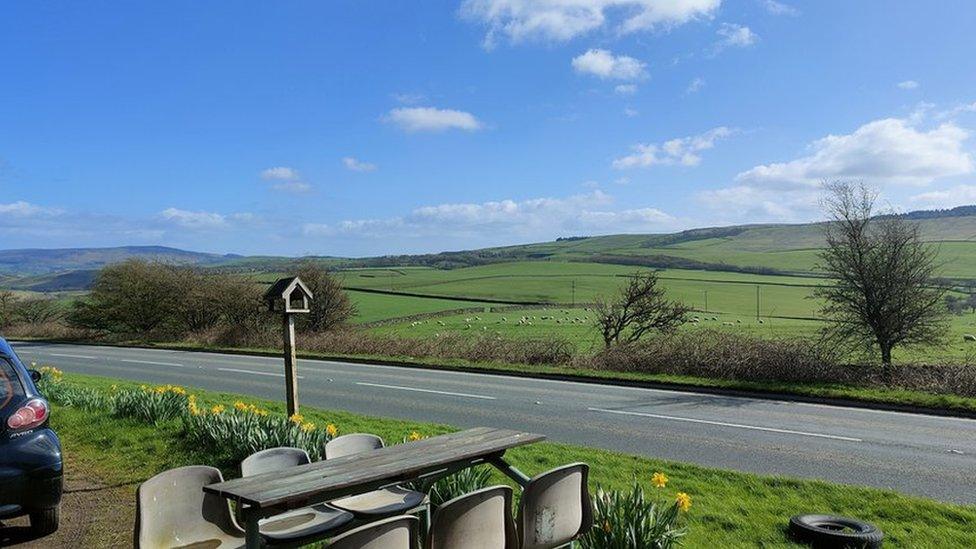 Fields outside Dalesway Cafe