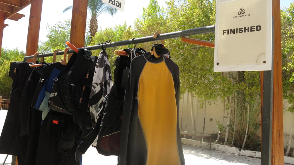 Sharm el-Sheikh diving equipment rail