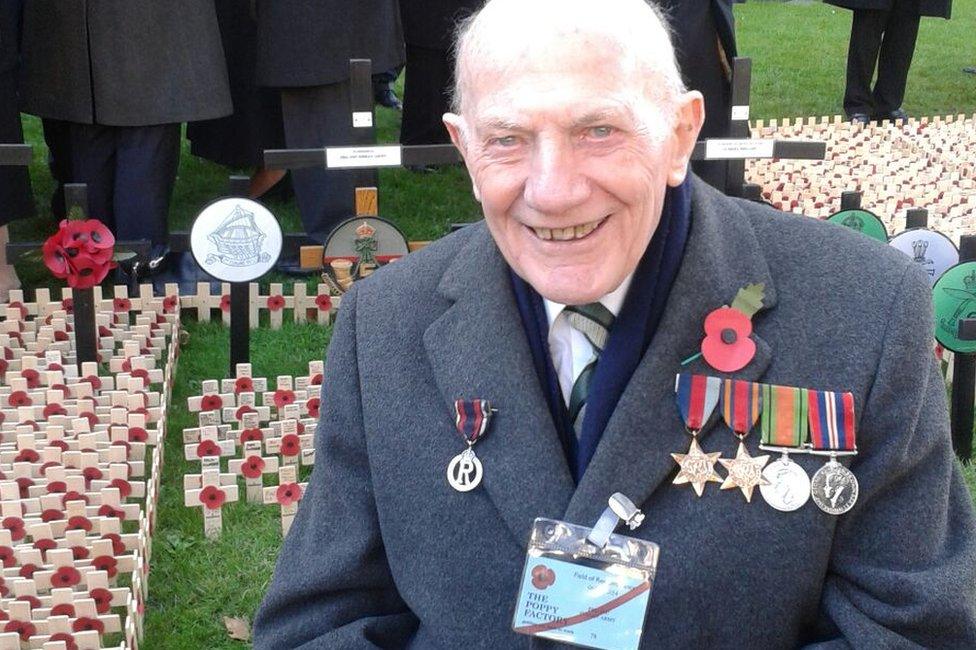 Robin Rowland at the Fields Of Remembrance service at Westminster Abbey on 6 November 2014