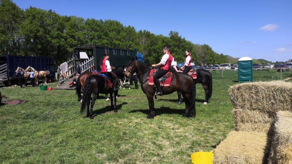 Men on horseback at South Suffolk Show