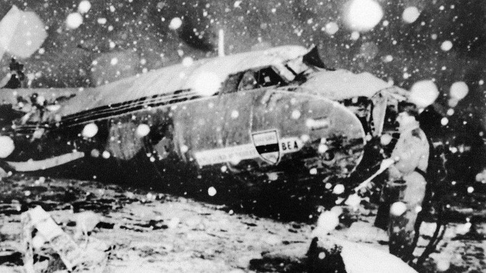 The scene of the Busby Babes' plane crash