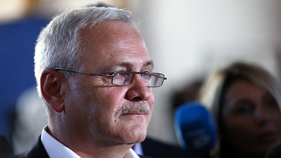 Liviu Dragnea, leader of Romania's ruling Social Democracy Party (PSD), queues to register to vote in the European elections in Bucharest, Romania