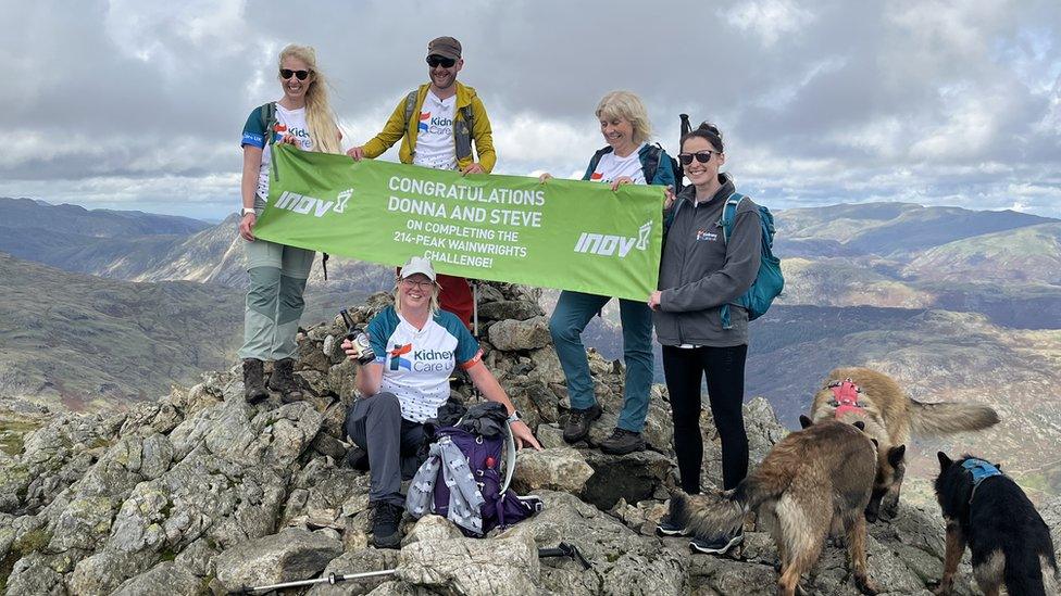 Steve Harrison and team at top of Wetherlam