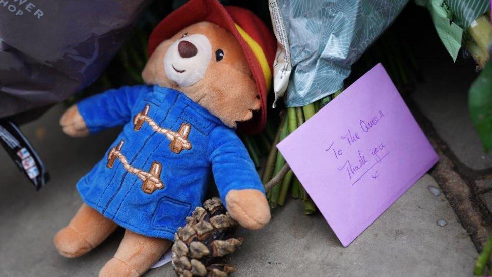 Paddington teddy among floral tribute