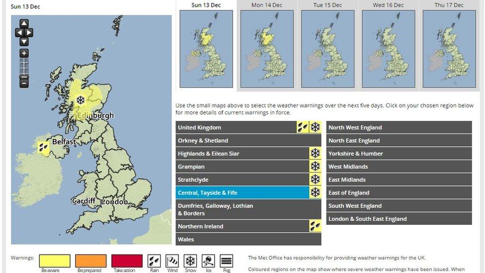 Met Office weather warnings