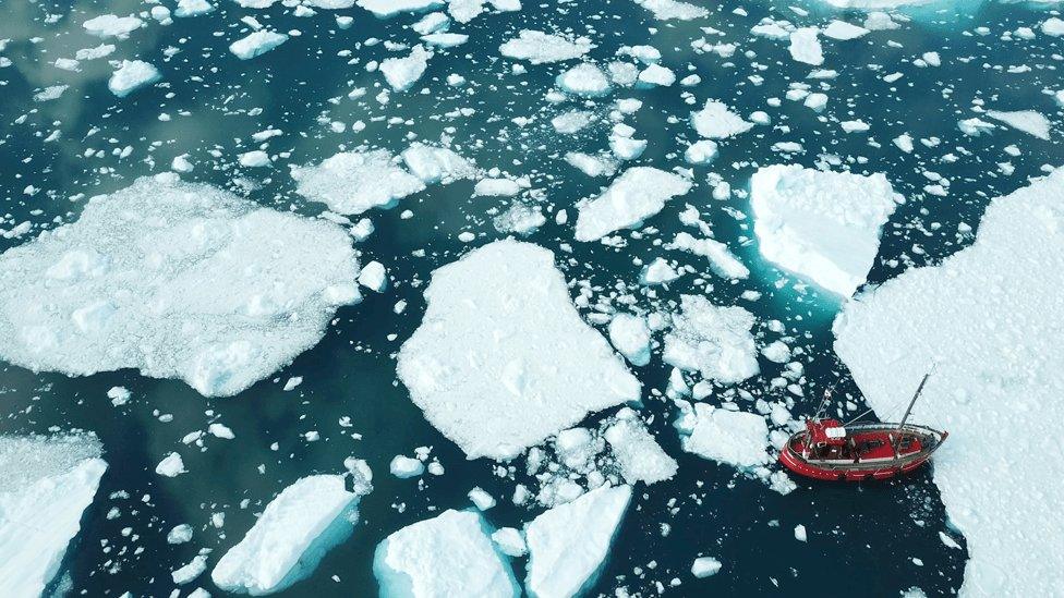 Melting ice in Greenland