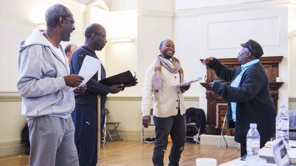 Cast of Black Men Walking and Dawn Walton