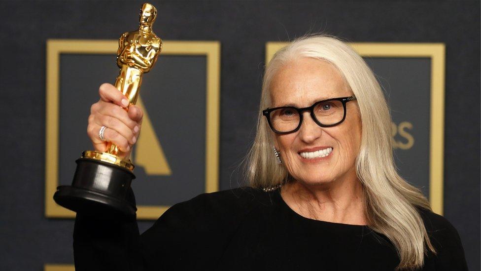 Jane Campion with her Oscar