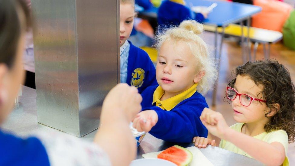 Children buy breakfast