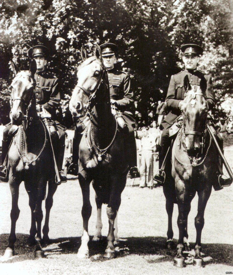 Olga, Upstart and Regal - police horses that were awarded the Dickin Medal in 1947