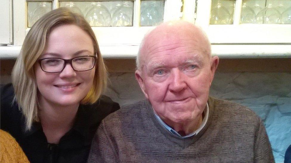 Caroline Murphy and her grandad Dennis O'Connor who tackled armed robbers