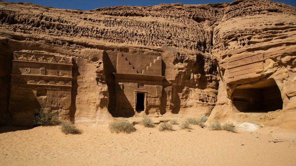 Nabataean rock tombs in Madain Saleh