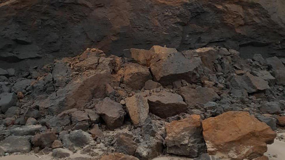 Fallen cliffs on the Norfolk coast