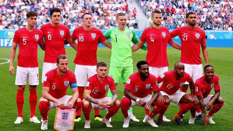 England team at the 2018 Russia World Cup