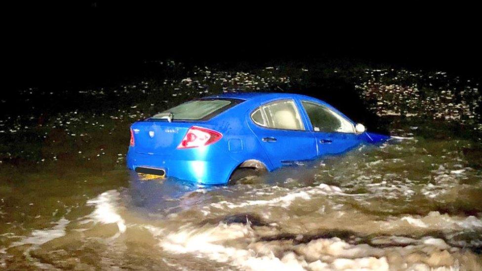 Car in water in Essex