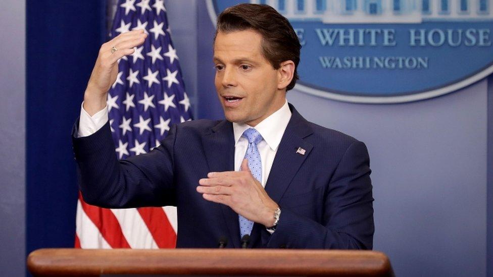 Anthony Scaramucci answers questions during the daily White House press briefing on 21 July, 2017 in Washington, DC.