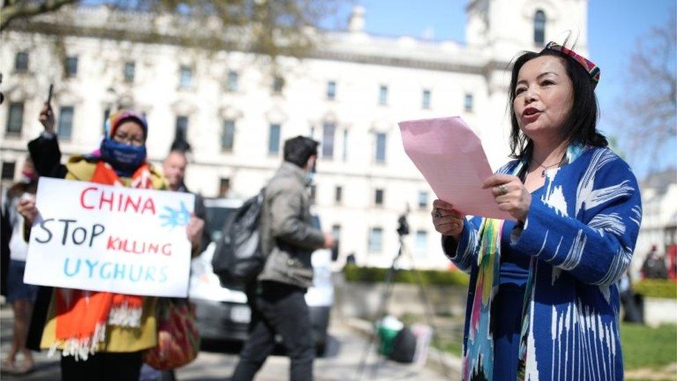 Protest against Uyghur genocide in Parliament Square