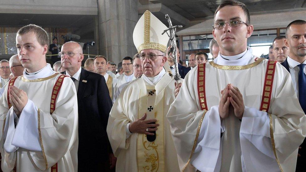 Pope celebrates at Mass in Sanctuary of John Paul II - 30 July