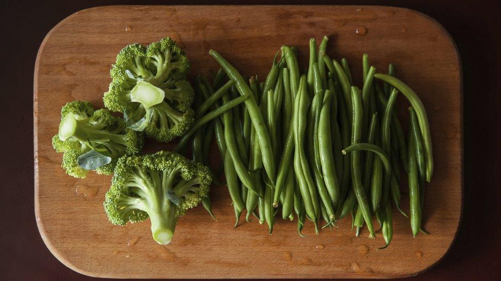 Broccoli and asparagus