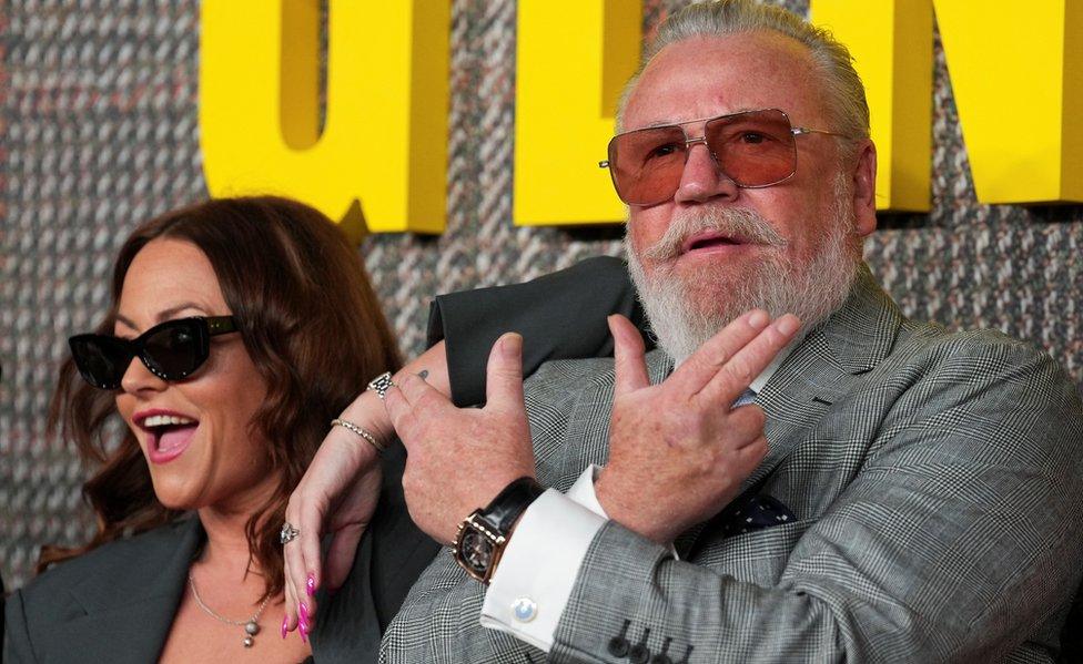 Cast member Ray Winstone and his daughter Jaime Winstone attend the premiere of the TV series "The Gentlemen" in London, Britain March 5, 2024